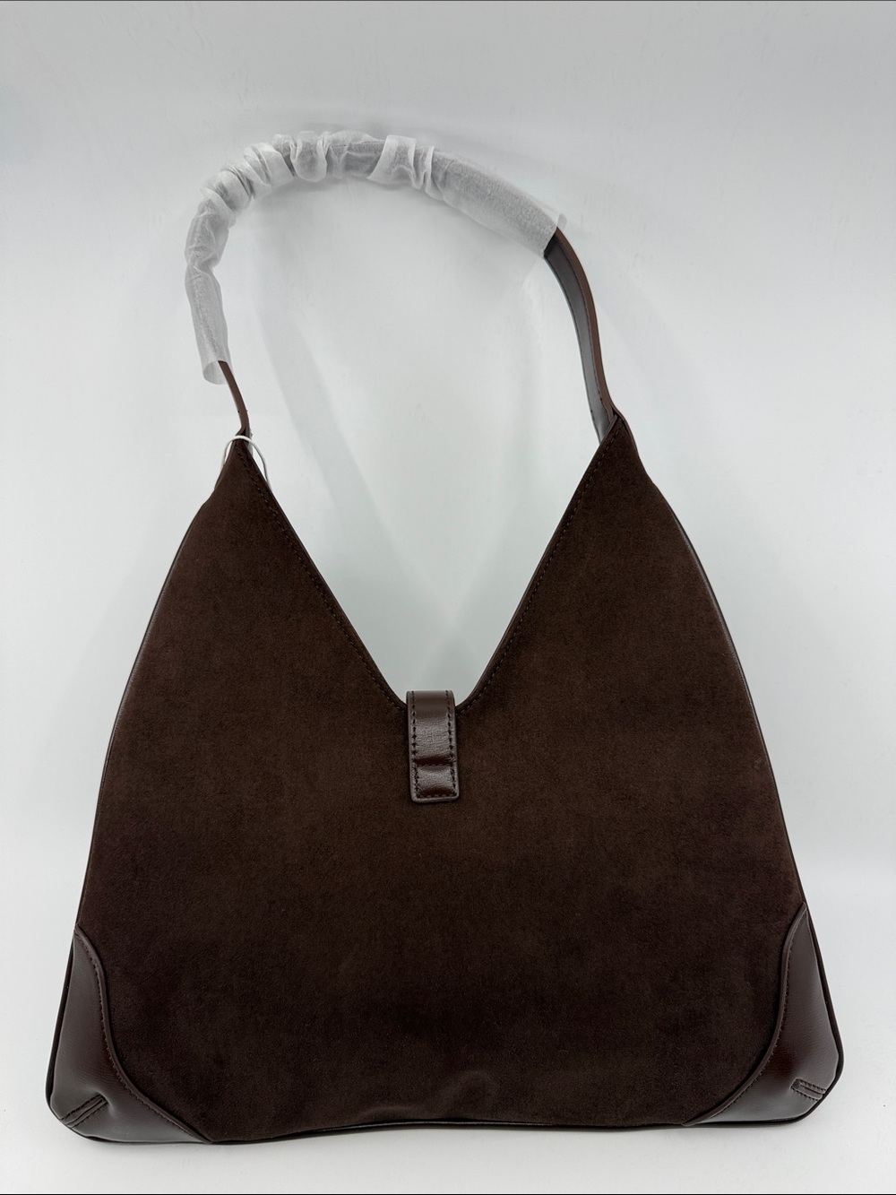 Classic Dark Brown Shoulder Bag with Gold Accent - brand new - Picture 2 of 6